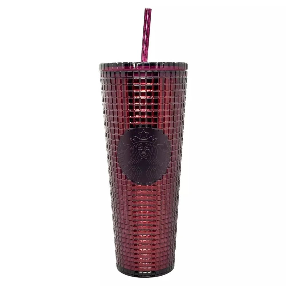 BRAND NEW Starbucks Holiday Cranberry Red Plum Jewel Cold Cup Tumbler 24 oz